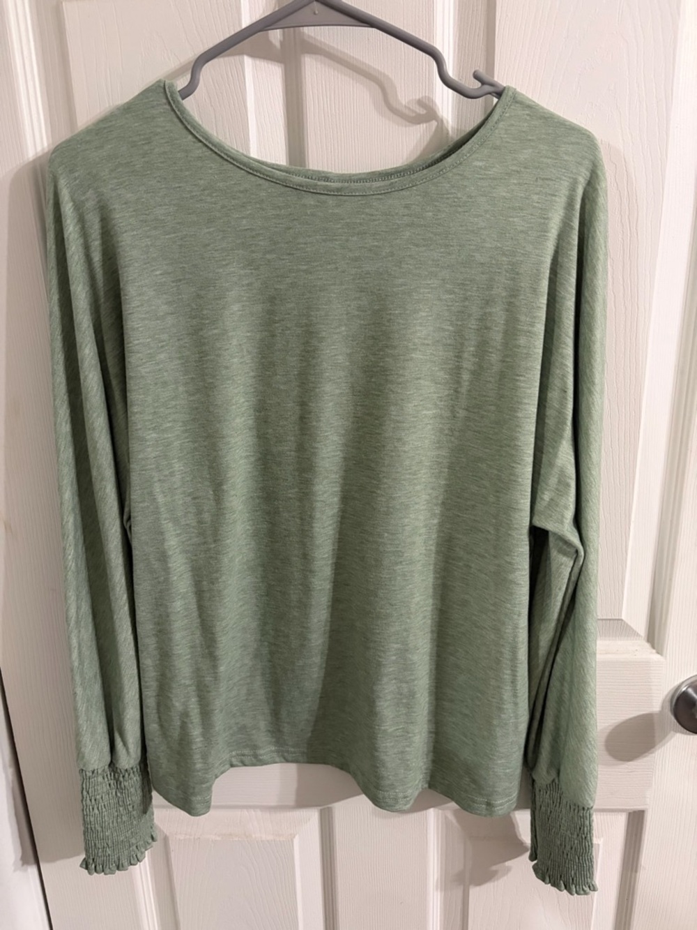 Light Sage Green Long Sleeve Top